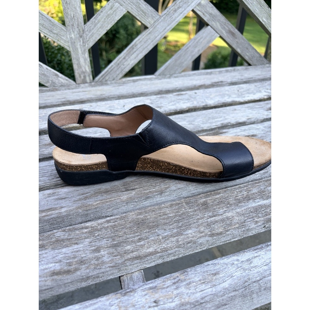 Dansko Reece Sandals Black Leather Thong Slide Womens Size EU 40 US 9.5-10 - Picture 2 of 7